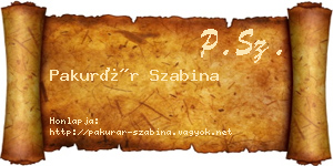 Pakurár Szabina névjegykártya