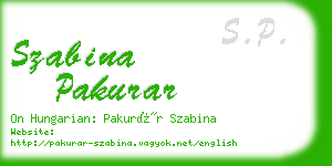 szabina pakurar business card
